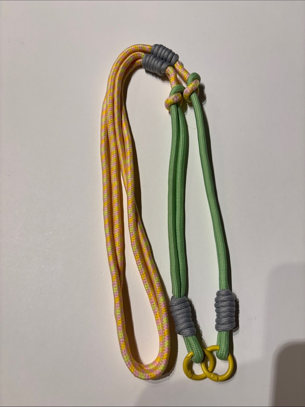 Handmade Green and Yellow Phone Lanyard
